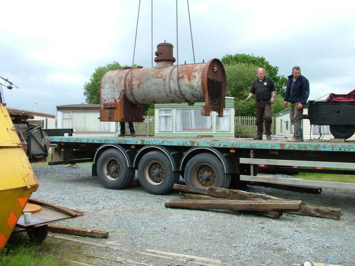 Lowering the boiler.