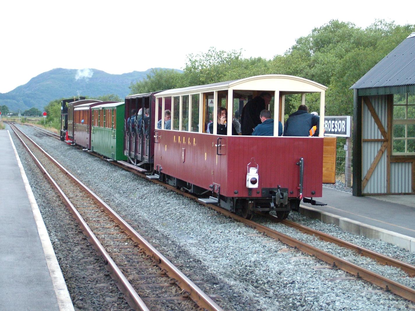 The excursion train at Pont Croesor halt
