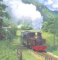 photo of Russell & train in green scenery