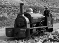 cabless tank engine working in a quarry; b/w