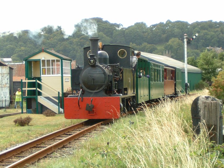 Gelert and train heading north past Gelert's Farm Gelert and train heading north past Gelert's Farm