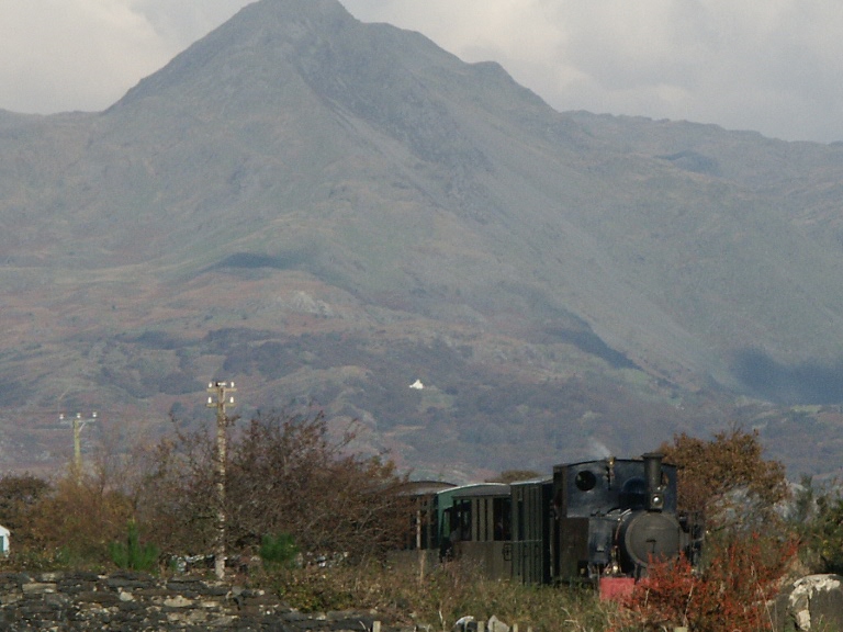 Gelert and train dominated by Cnicht