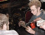 steam engine and greasy mechanics