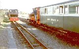 the coach in a train at Porthmadog station