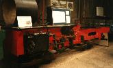 locomotive frames, painted black and red