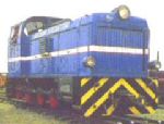 bright blue locomotive